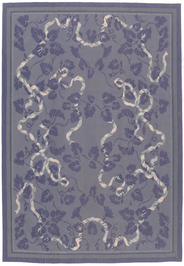 Blue Aubusson design, 240 × 170 cm