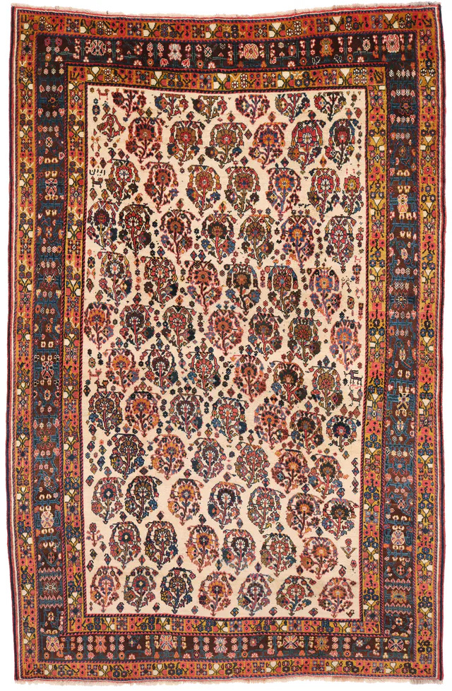 Antique Kashkouli Rug – circa 1940, 252 × 163 cm
