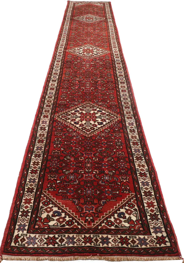 Persian Hosseinabad Runner – Red, 486 × 79 cm