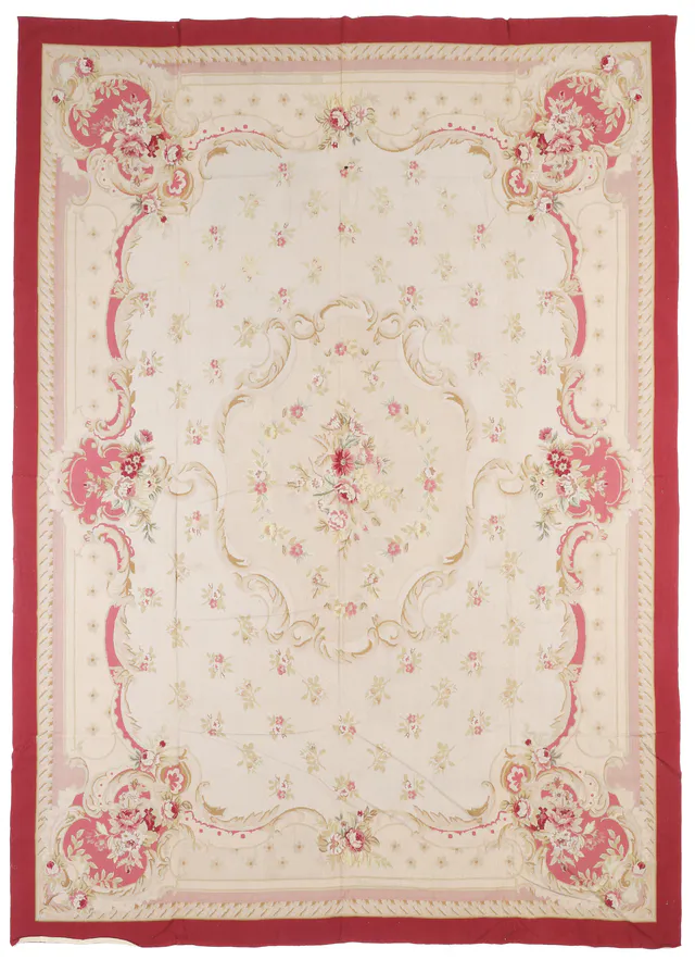 Pink Needlepoint Rug in, 366 × 269 cm