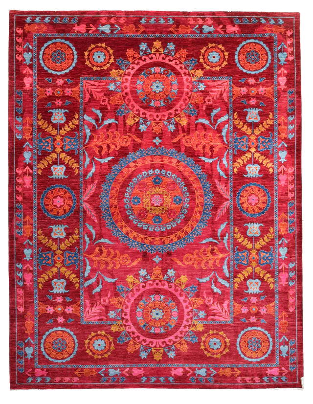 Red Arts & Craft Rug, 413 × 314 cm