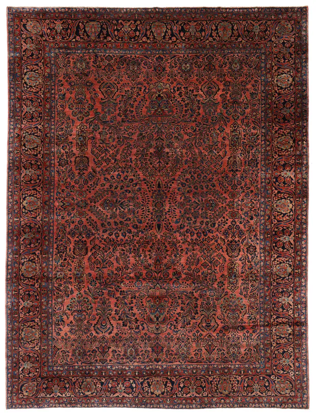 Antique Persian Saruk / sarouk rug, 378 × 282 cm
