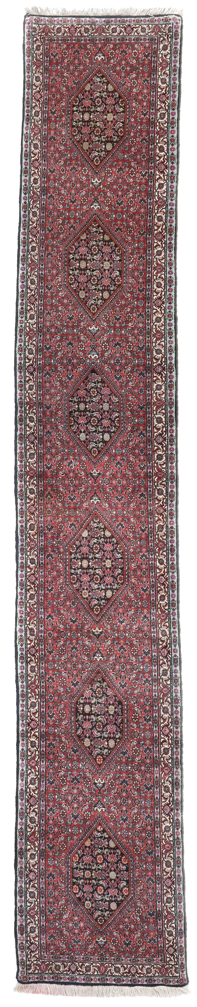 Persian Bidjar/Bijar Fine Runner – 12'6 x 2, 387 × 64 cm