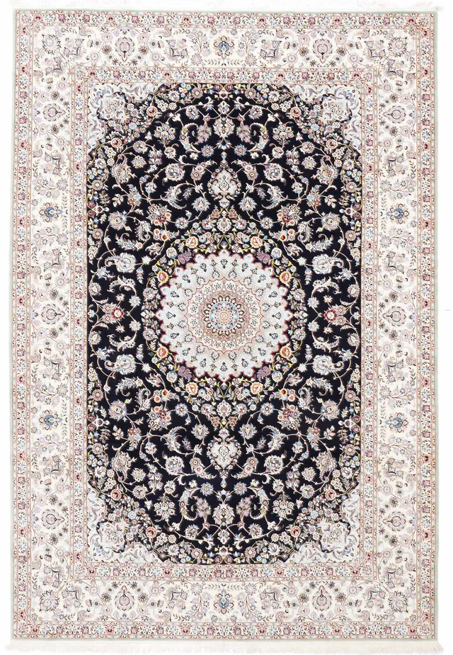 Persian Fine Nain 6 La With Silk Highlights, 337 × 220 cm