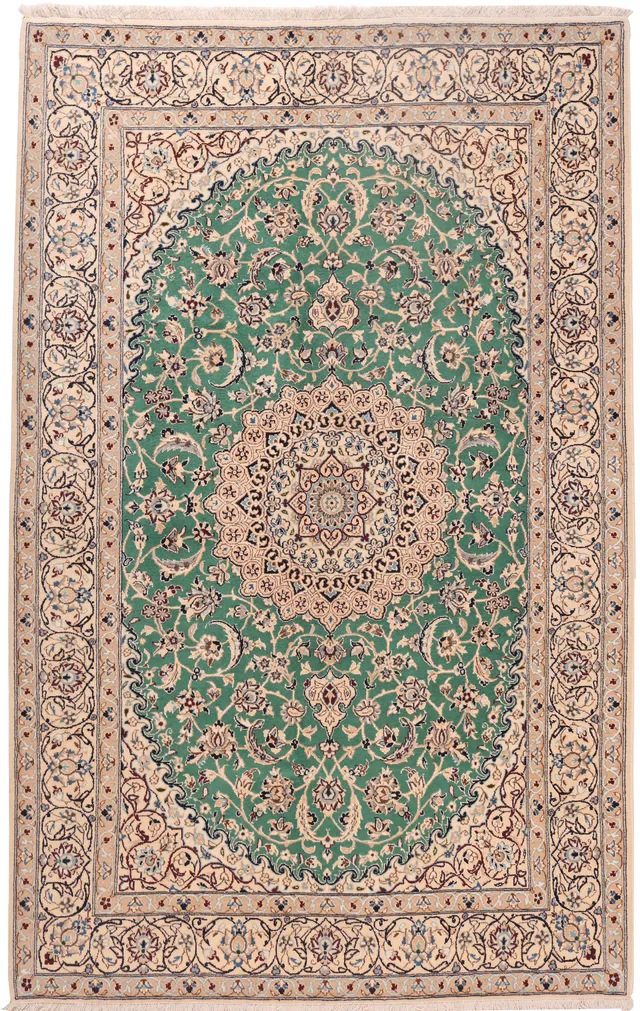 Persian Fine Nain 9 La With Silk Highlights, 250 × 157 cm