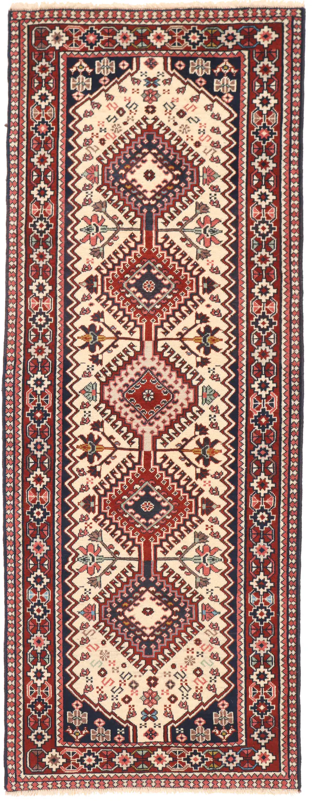 Persian Yallameh Runner Rug – beige, 188 × 72 cm