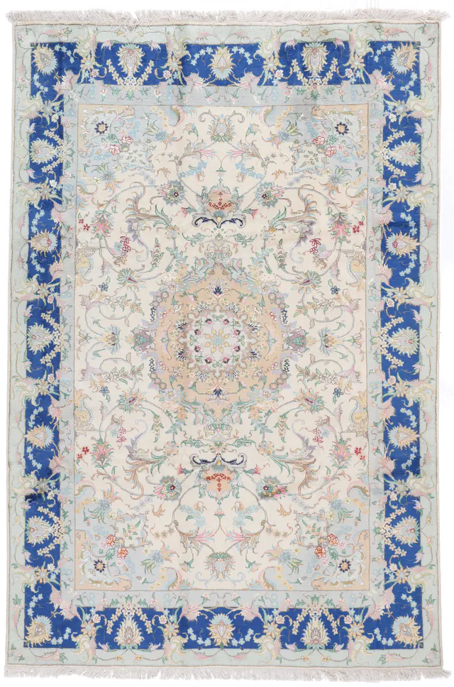 Persian Tabriz floral part silk, 290 × 192 cm