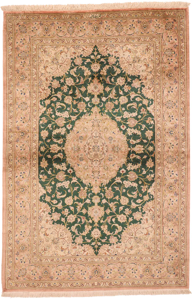 Persian fine Qum 100% silk, 150 × 100 cm