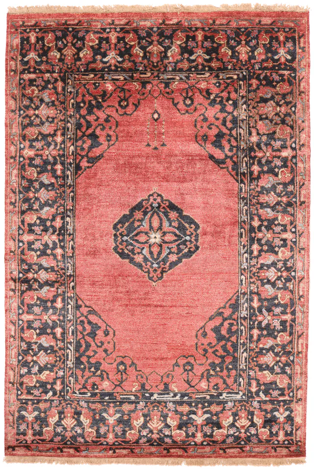 Contemporary modern rug in Red & Black, 237 × 167 cm