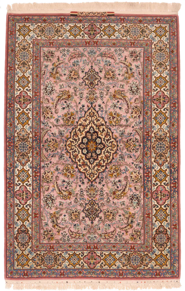 Fine Isfahan silk foundation rug, 167 × 108 cm