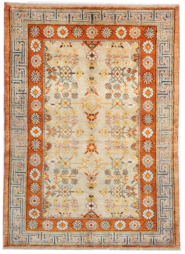 Khotan Samarkand Design Part Silk, 195 × 136 cm