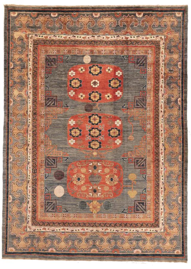 Khotan Samarkand Design Part Silk, 372 × 273 cm