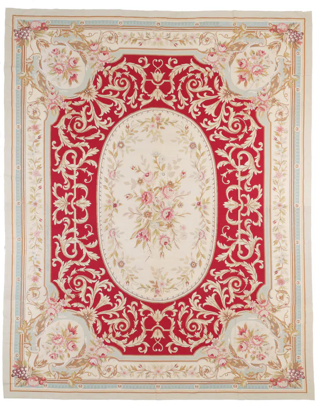 Red Needlepoint Rug, 352 × 278 cm