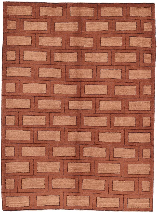 Gabbeh With Brick Design, 194 × 142 cm