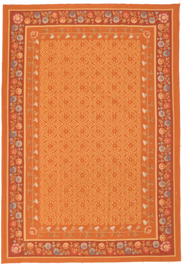Orange Aubusson Design 9 x 6, 275 × 183 cm