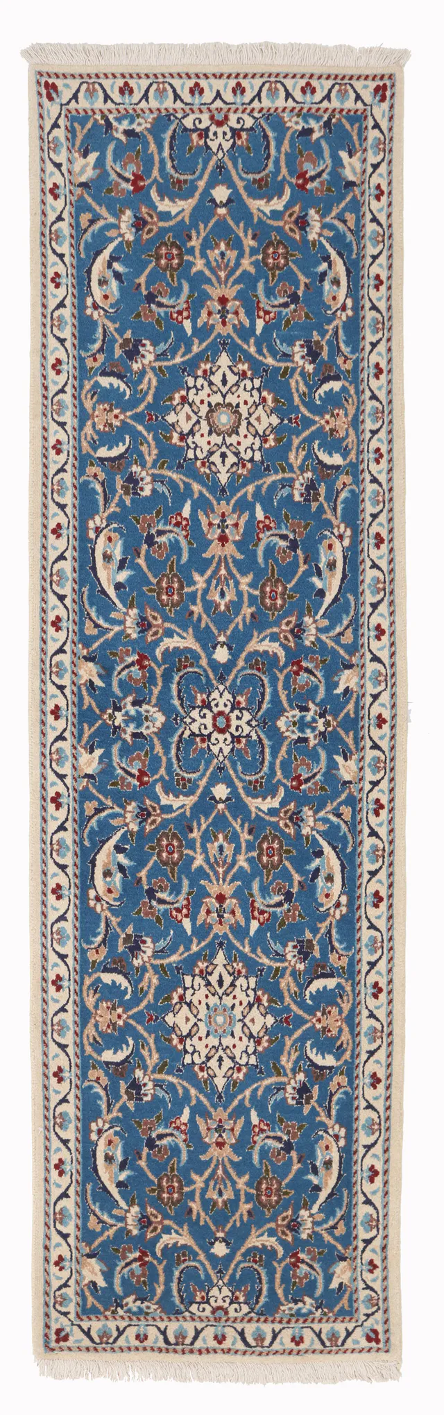 PERSIAN NAIN RUG WITH SILK HIGHLIGHTS, 208 × 58 cm