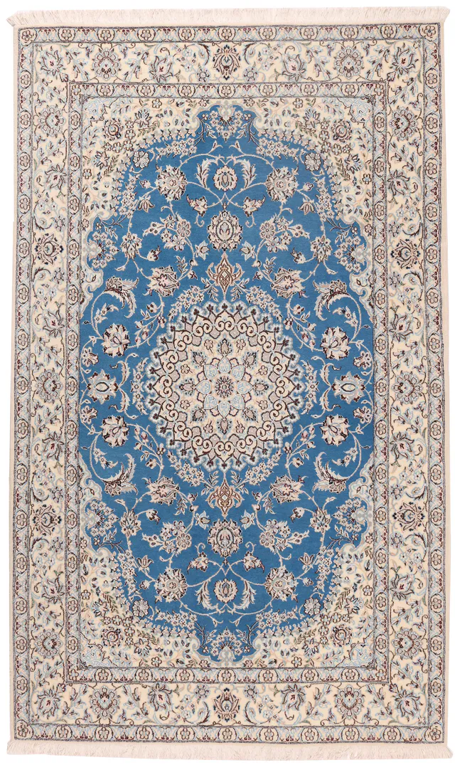 Persian Fine Nain 9 La With Silk Highlights, 252 × 152 cm