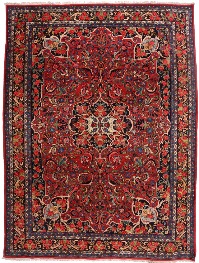 Antique Bidjar Veg Rug – circa 1900, 352 × 268 cm