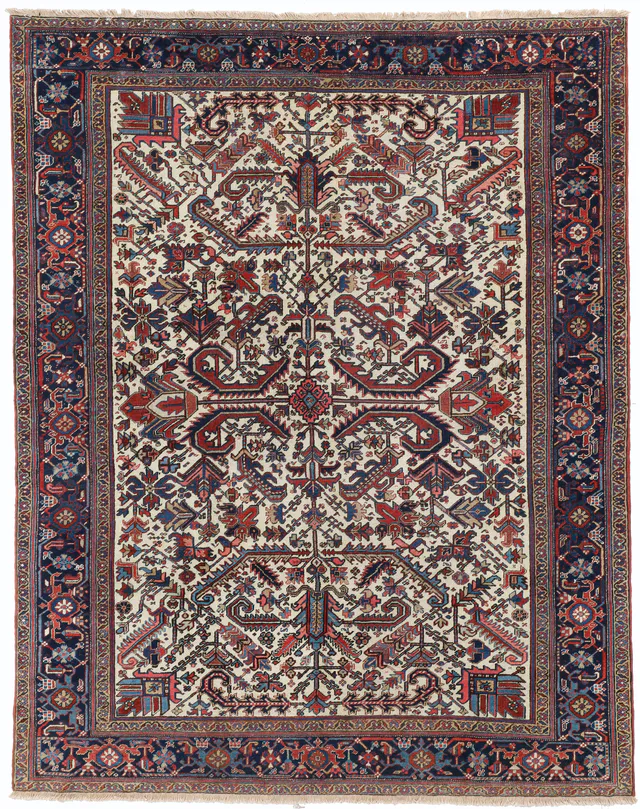 Antique Heriz Design Beige Rug, 307 × 245 cm