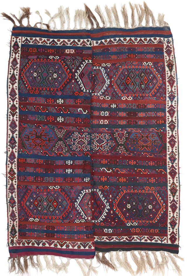 Antique Turkish Kilim – 6'8 x 5, 210 × 153 cm
