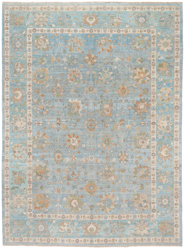 Blue Persian Sultanabad Rug in 11.61 x 8.69, 354 × 265 cm