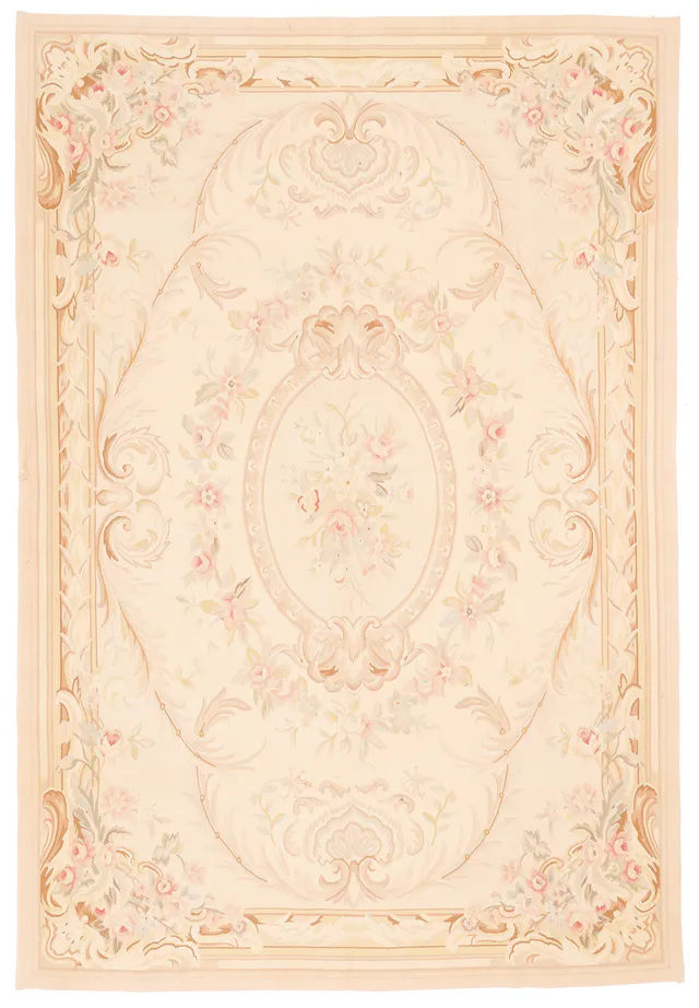 Aubusson Design 35 – light beige 9 x 6, 274 × 183 cm