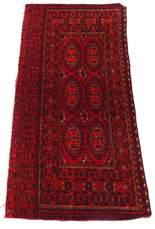 Afghan Runner Rug red in, 150 × 75 cm