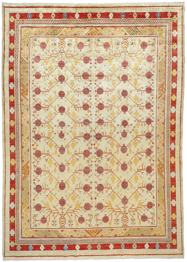 Khotan Samarkand Design Part Silk, 373 × 266 cm