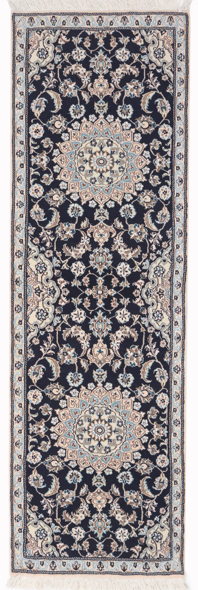 Persian Nain 9La with silk highlights, 195 × 61 cm