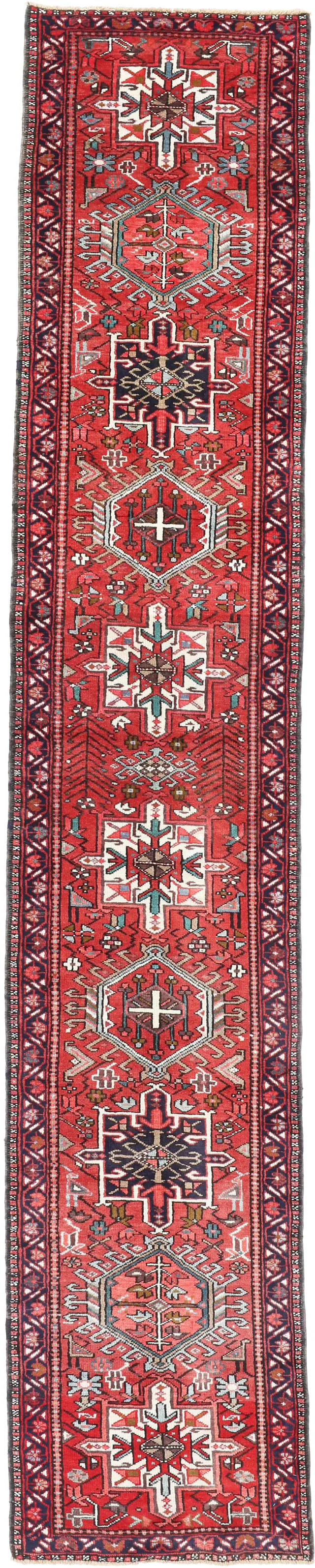 Persian Karadja Runner in Red, 440 × 80 cm
