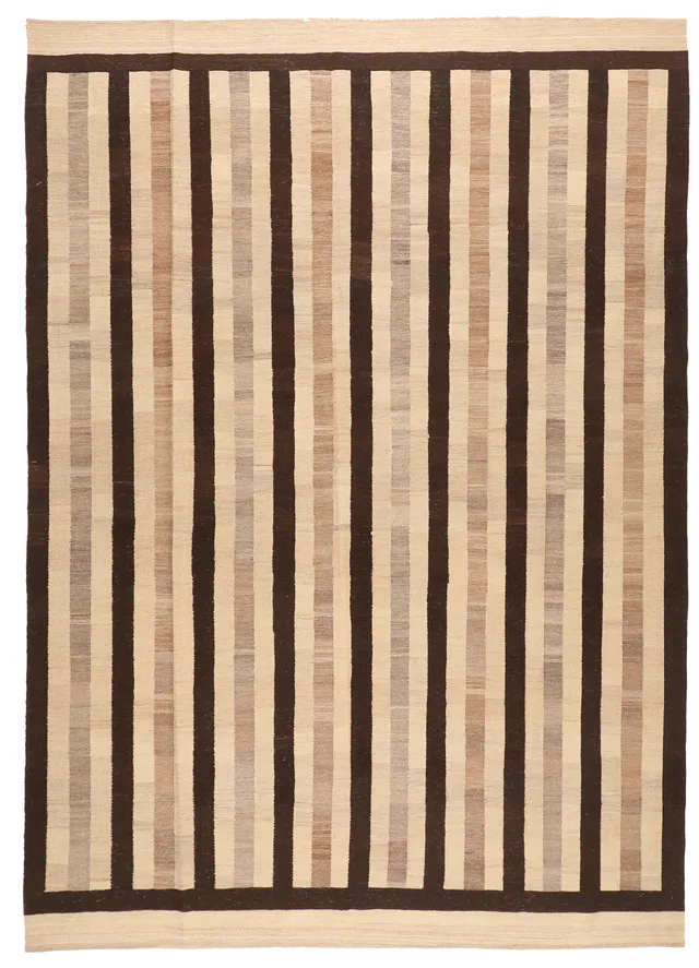 Kashgai / Qashgai Persian Kilim – Beige/Black, 286 × 215 cm