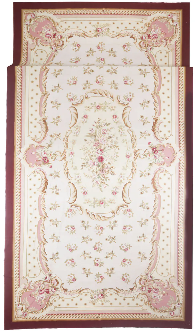 Beige Needlepoint Rug in, 590 × 305 cm