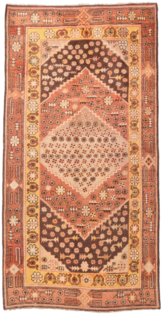 Khotan Antique rug – circa 1900, 249 × 126 cm