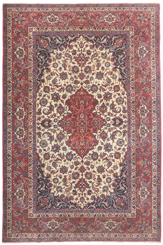 Fine Persian Isfahan rug – 10'6 x 7, 326 × 215 cm