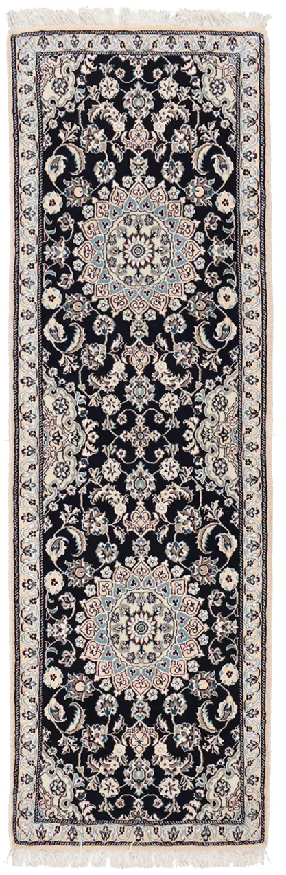Persian Nain 9La rug – 6'4 x 2, 198 × 62 cm
