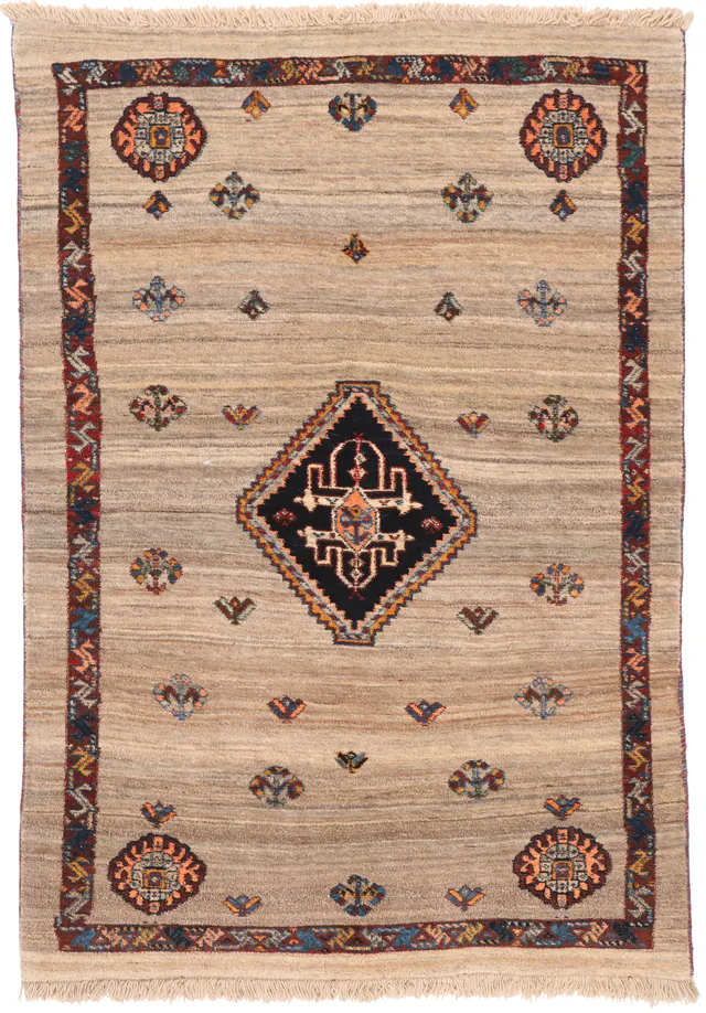 Persian baharlou rug – beige, 143 × 100 cm