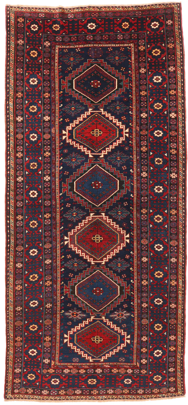 Antique Shirvan Rug – circa 1900, 296 × 131 cm