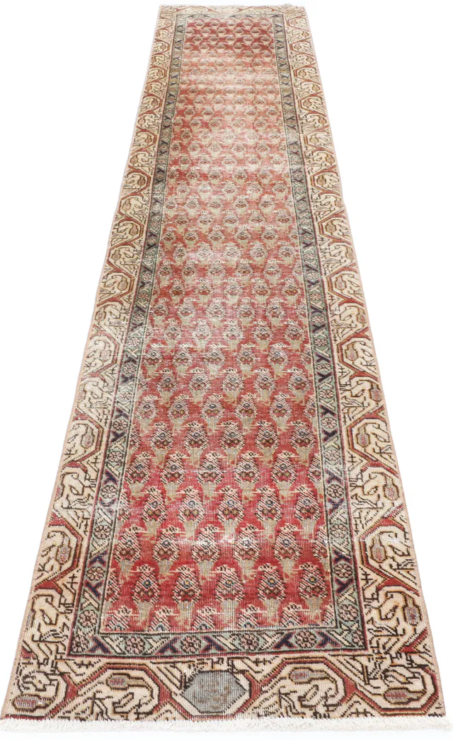 Persian Tabriz vintage / overdyed, 357 × 70 cm