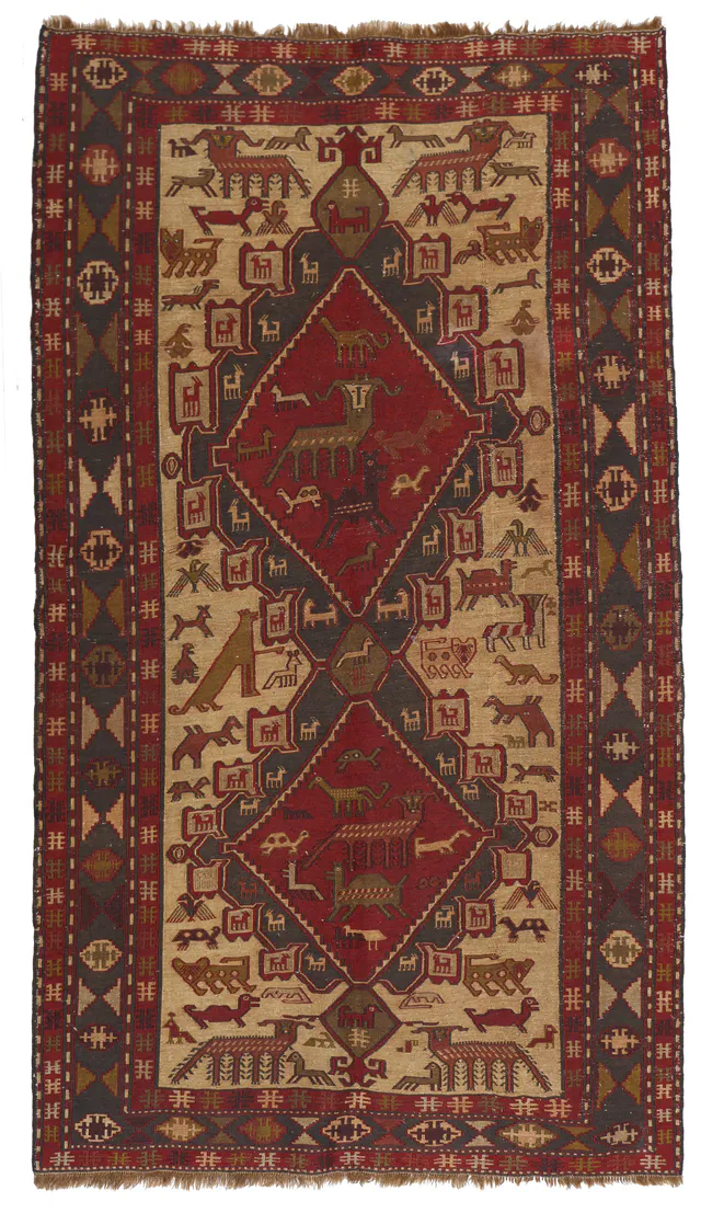 Persian Verni Sumak Kilim, 203 × 115 cm
