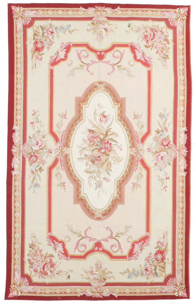 Beige Aubusson Rug in, 240 × 150 cm