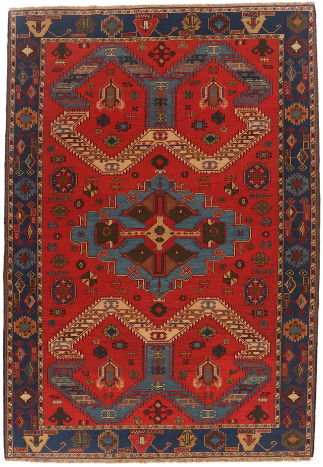 Azerbaijan Verni soumak weave fine Kilim, 300 × 210 cm