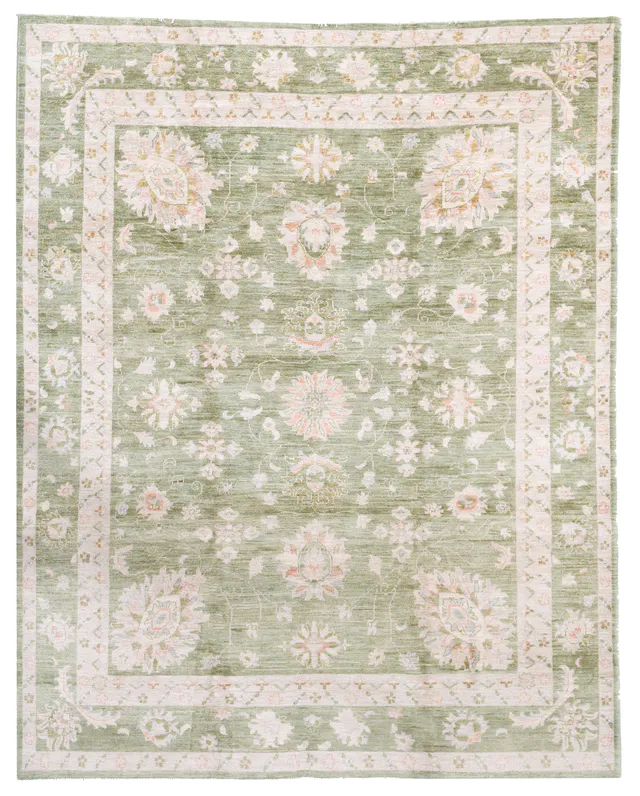 Green Garous Design Rug, 248 × 196 cm