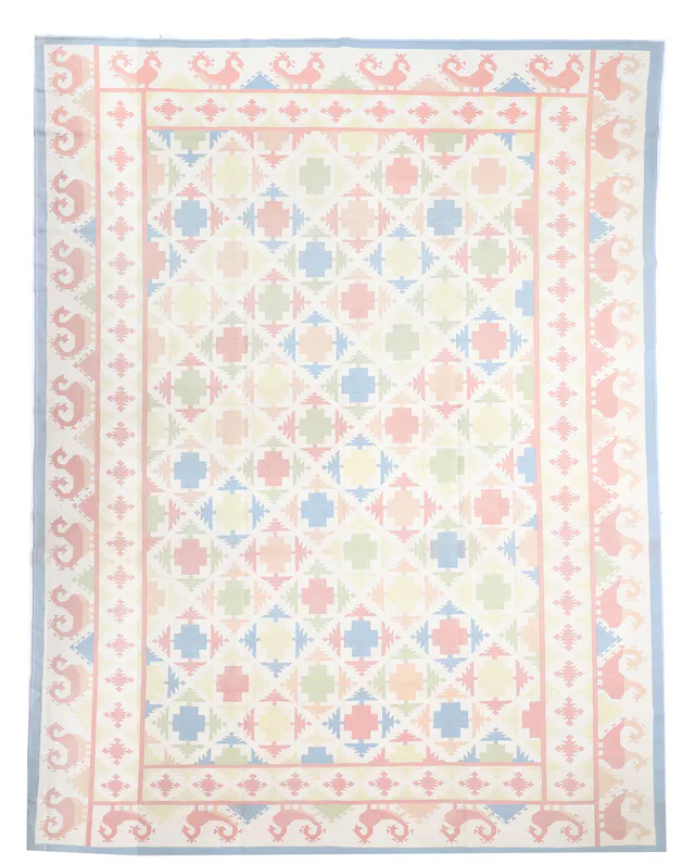 Antique Indian Kilim – circa 1970, 396 × 306 cm