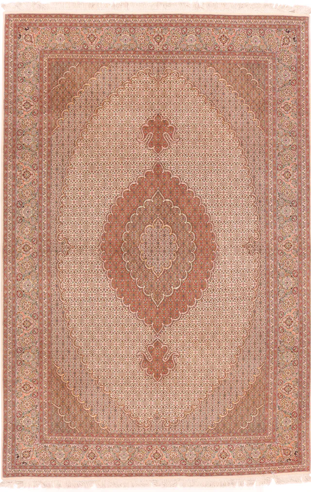 Persian Tabriz Mahi rug with silk highlights – 10 x 6'6, 303 × 200 cm