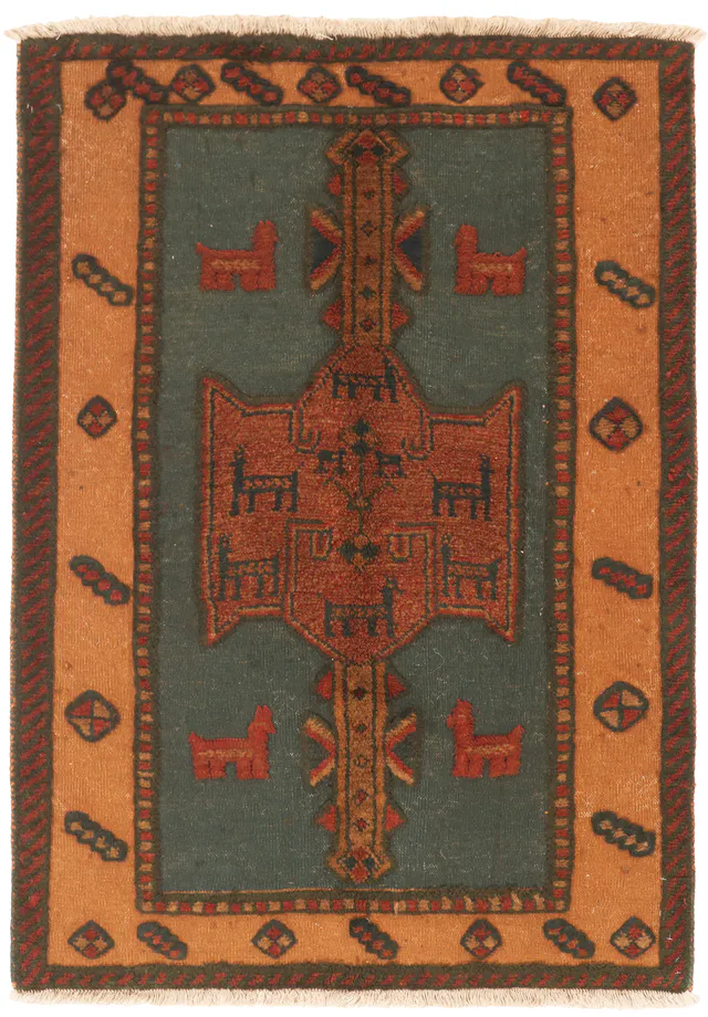 Persian Sumak Kilim with Animal Motifs, 151 × 107 cm