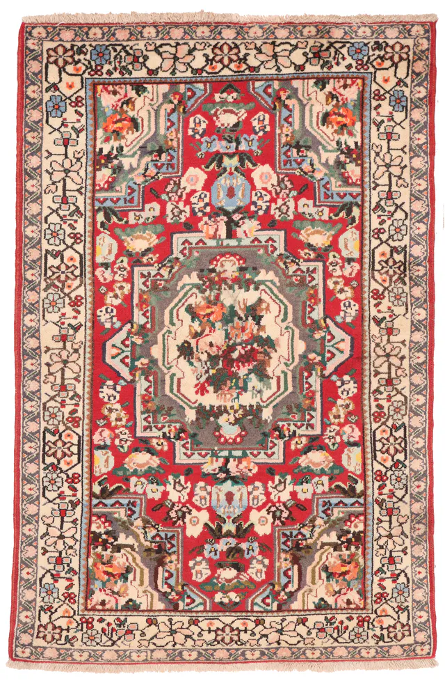 Persian Bakhtiar Rug Red & Blue, 172 × 110 cm