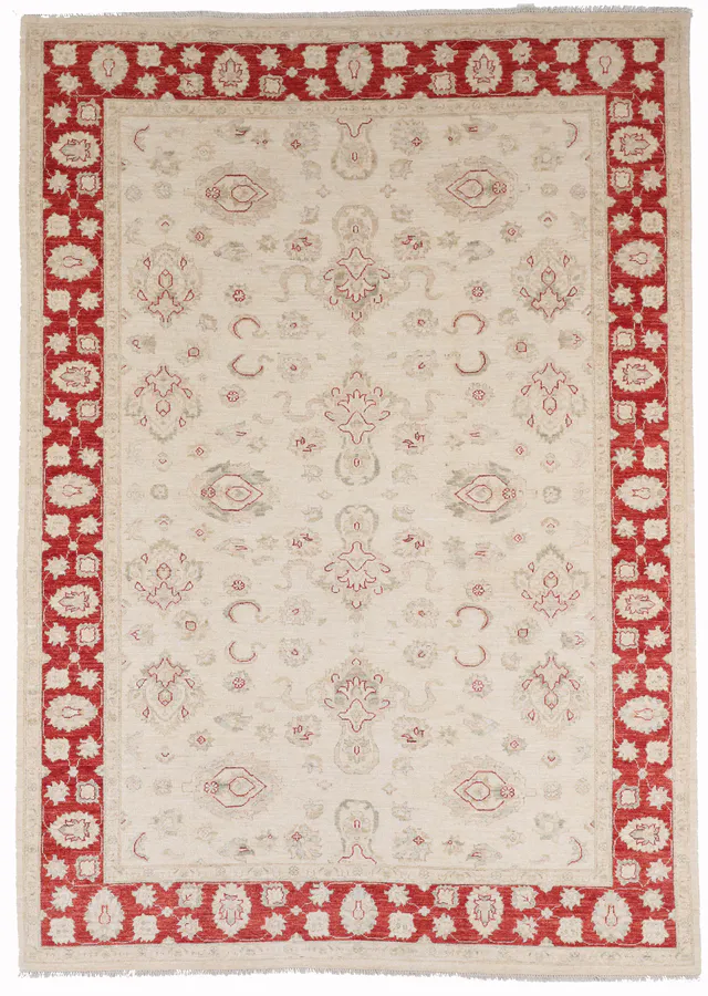 Garous Ziegler Beige & Red Rug, 294 × 197 cm