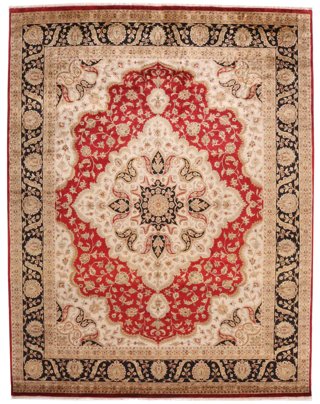 Keshan / Kashan Design Silk Pile Rug, 307 × 239 cm