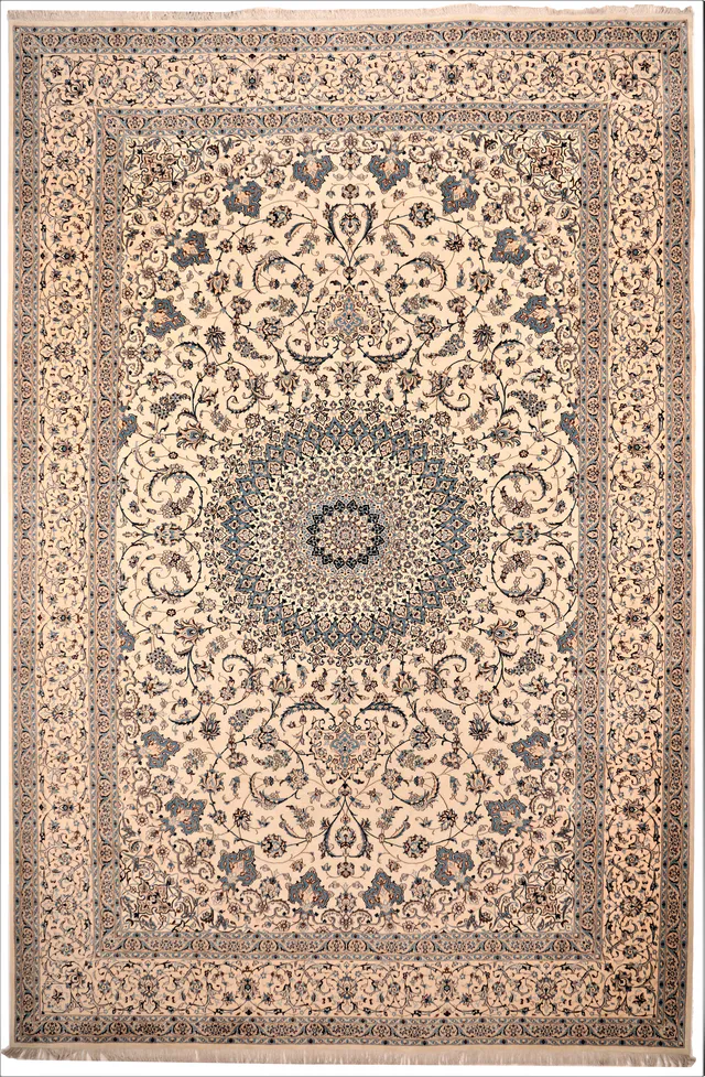 Persian Nain Rug with Silk Highlights, 593 × 393 cm