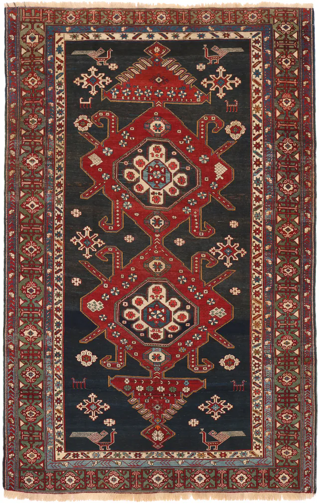 Antique Caucasian Shirvan Rug – circa 1900, 244 × 152 cm